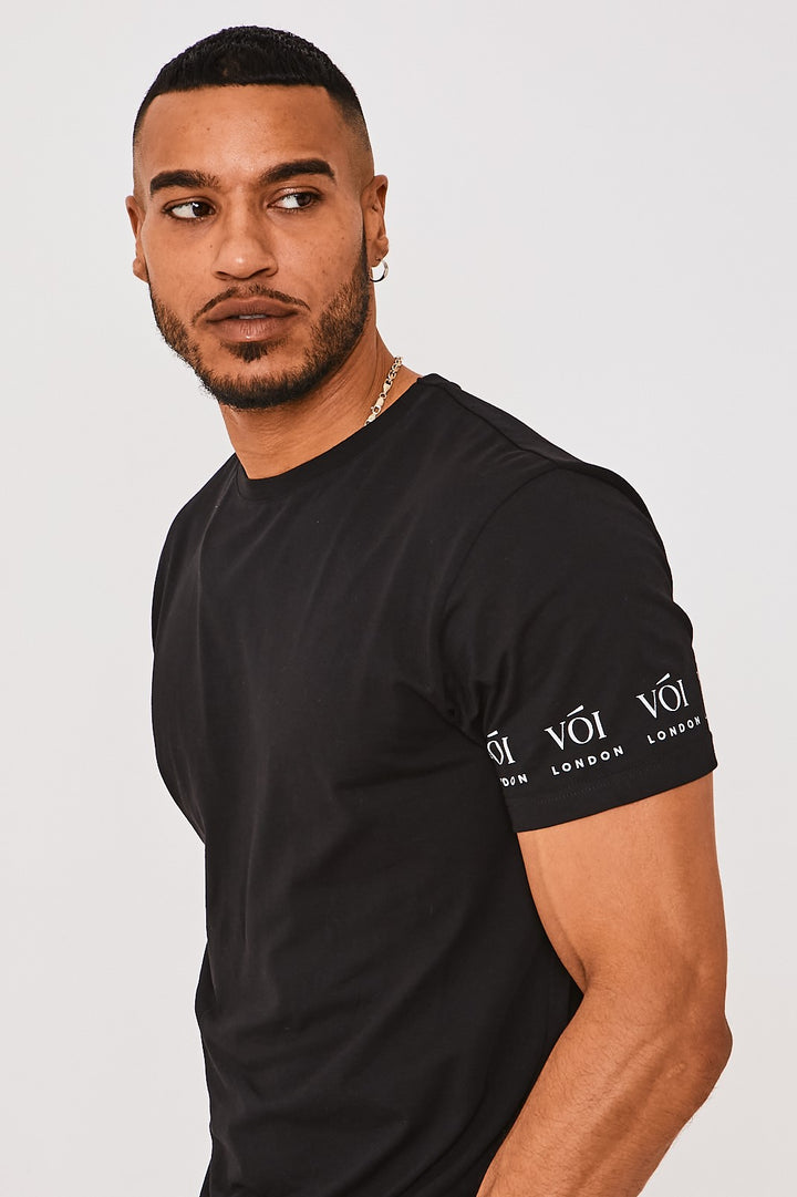 Swiss Cottage T-Shirt & Short Set - Black