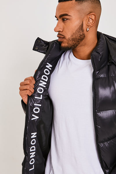 Alperton Long Line Hooded Jacket - Black