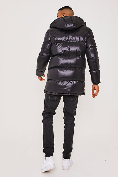 Alperton Long Line Hooded Jacket - Black