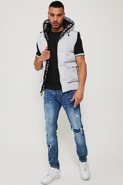 Palmerston Hooded Gilet - Grey
