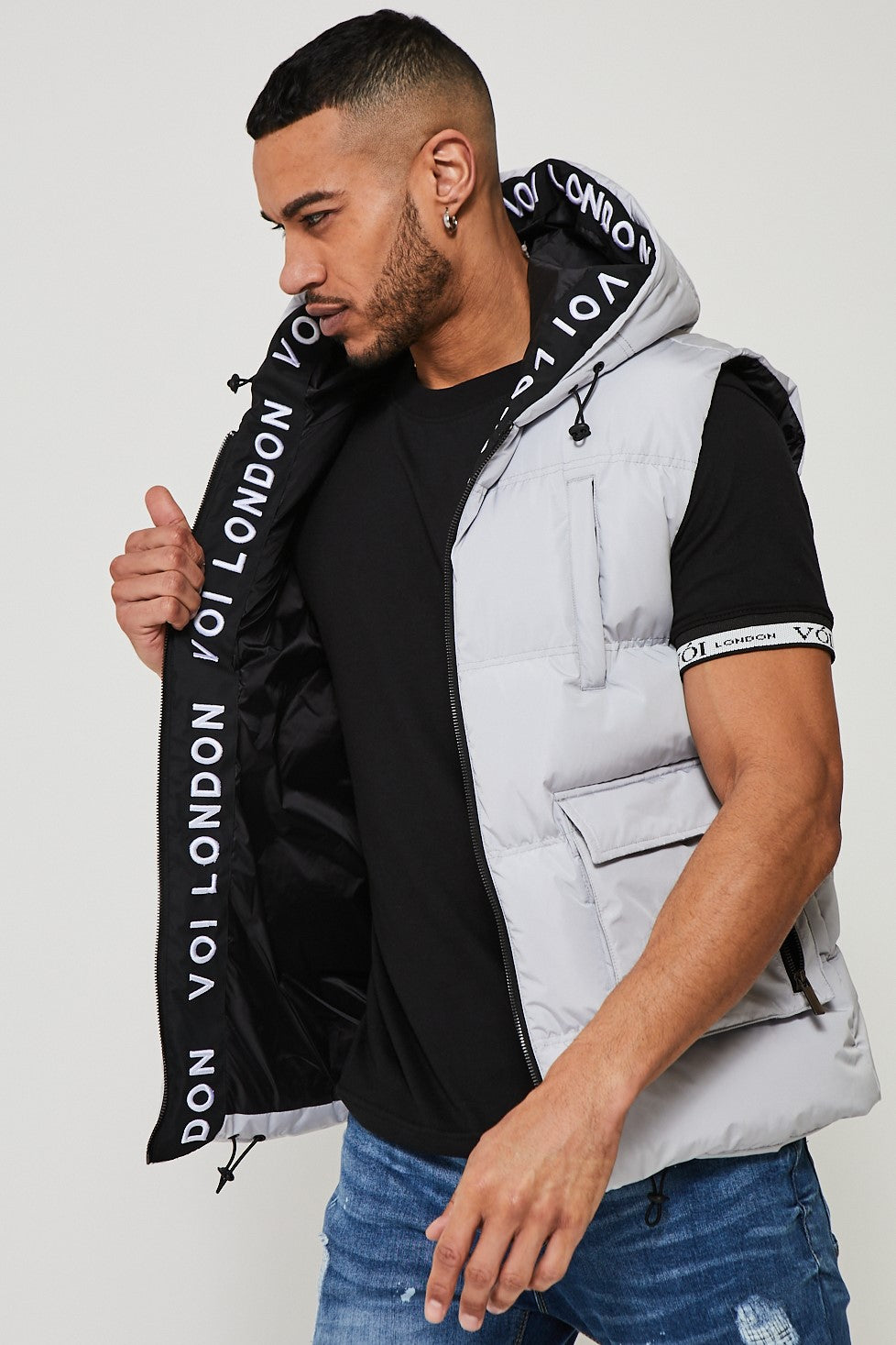 Palmerston Hooded Gilet - Grey