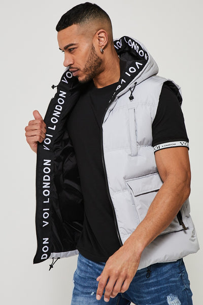 Palmerston Hooded Gilet - Grey