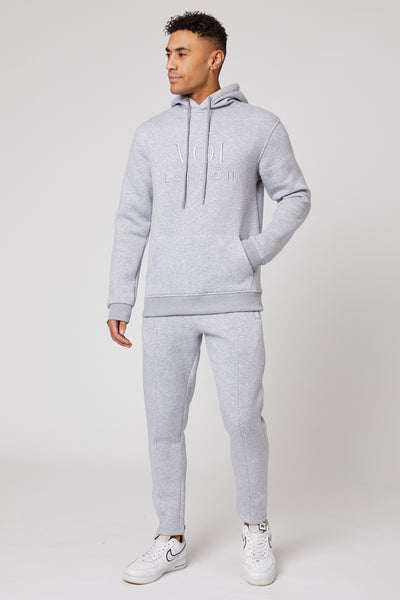 Holloway Road Over the Head Hoody Tracksuit- Grey Marl