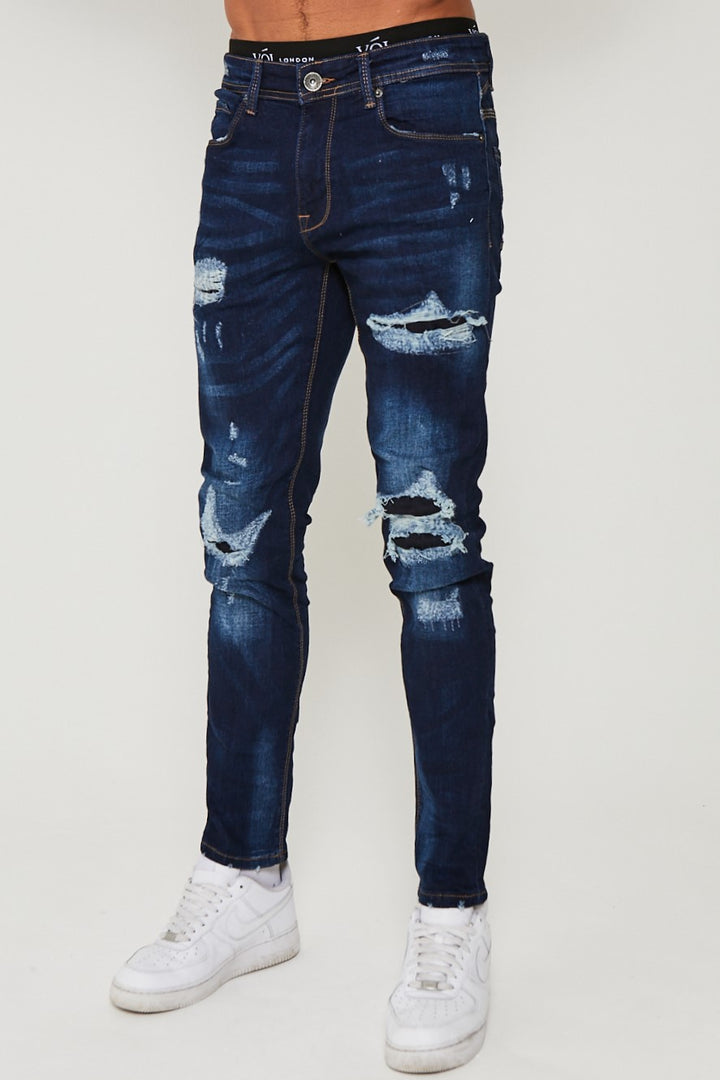 Holborn Tapered Jeans - Dark Blue