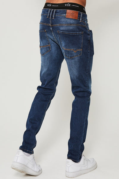 Richmond Tapered Jeans - Mid Blue