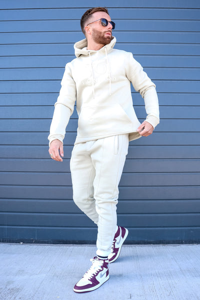 Holloway Road Over the Head Hoody Tracksuit - Cream