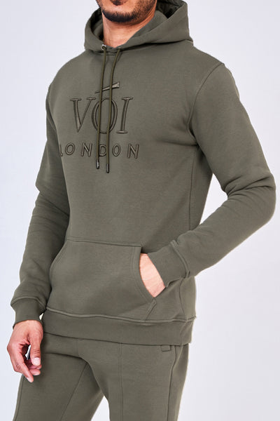 Holloway Road Over the Head Hoody Tracksuit- Khaki