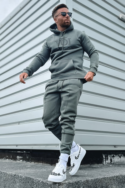 Holloway Road Over the Head Hoody Tracksuit- Khaki