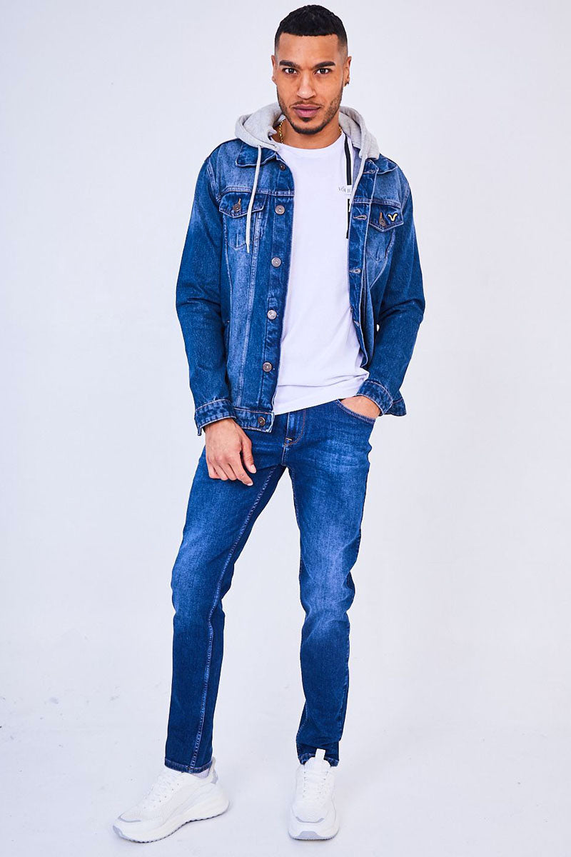Cruise Hooded Denim Jacket - Tint Blue