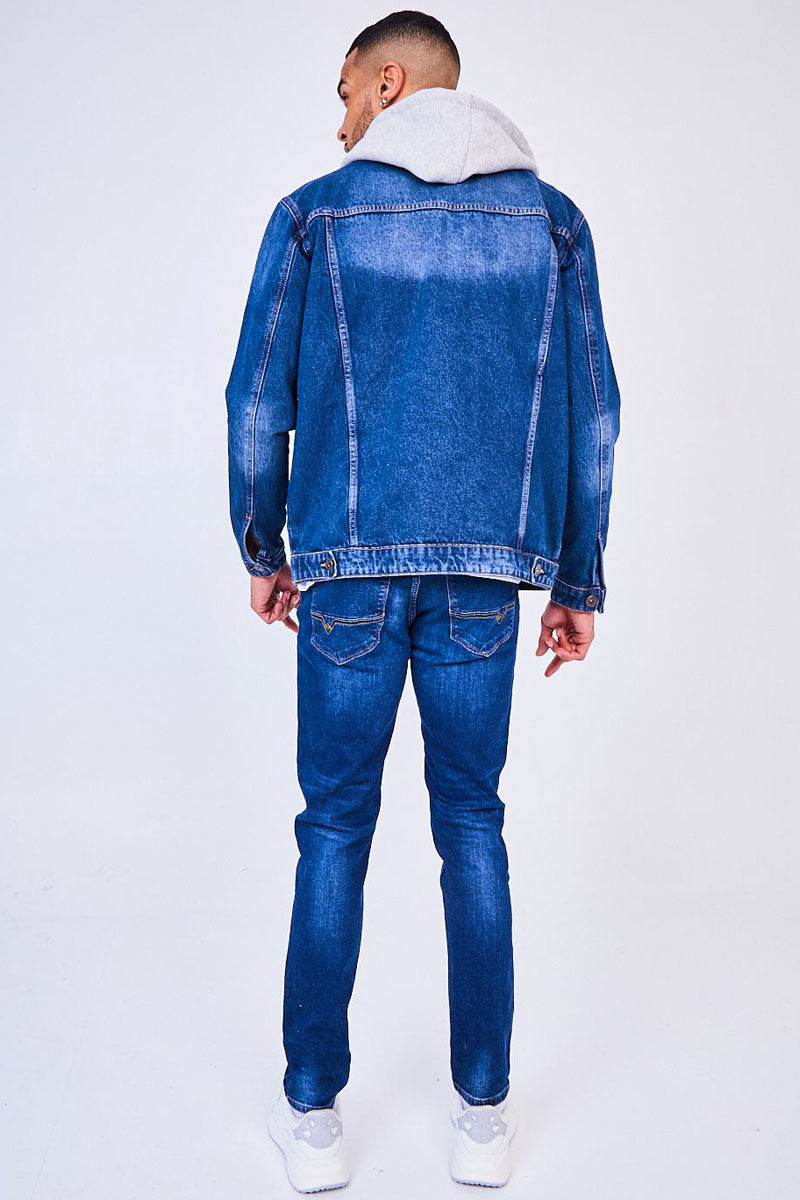 Cruise Hooded Denim Jacket - Tint Blue
